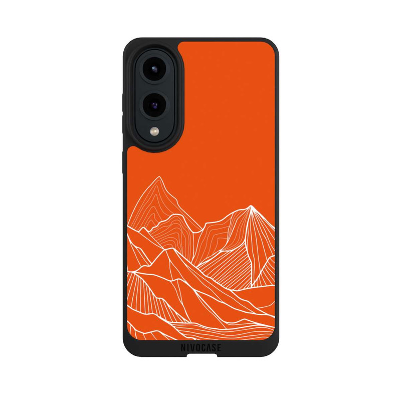 Galaxy S25 Edge NIVOpure Dessin de contour de montagne orange