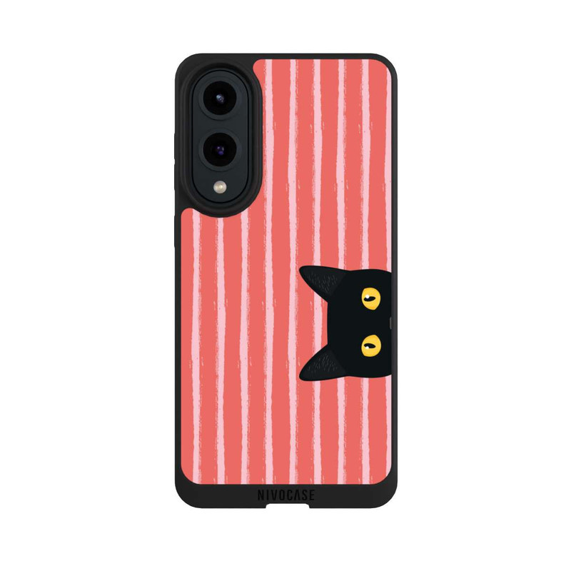 Galaxy S25 Edge NIVOpure Schwarze Katze Gestreift Orange