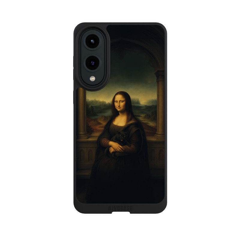 Galaxy S25 Edge NIVOpure Mona Lisa von Leonardo da Vinci mit schwarzer Katze mit KI