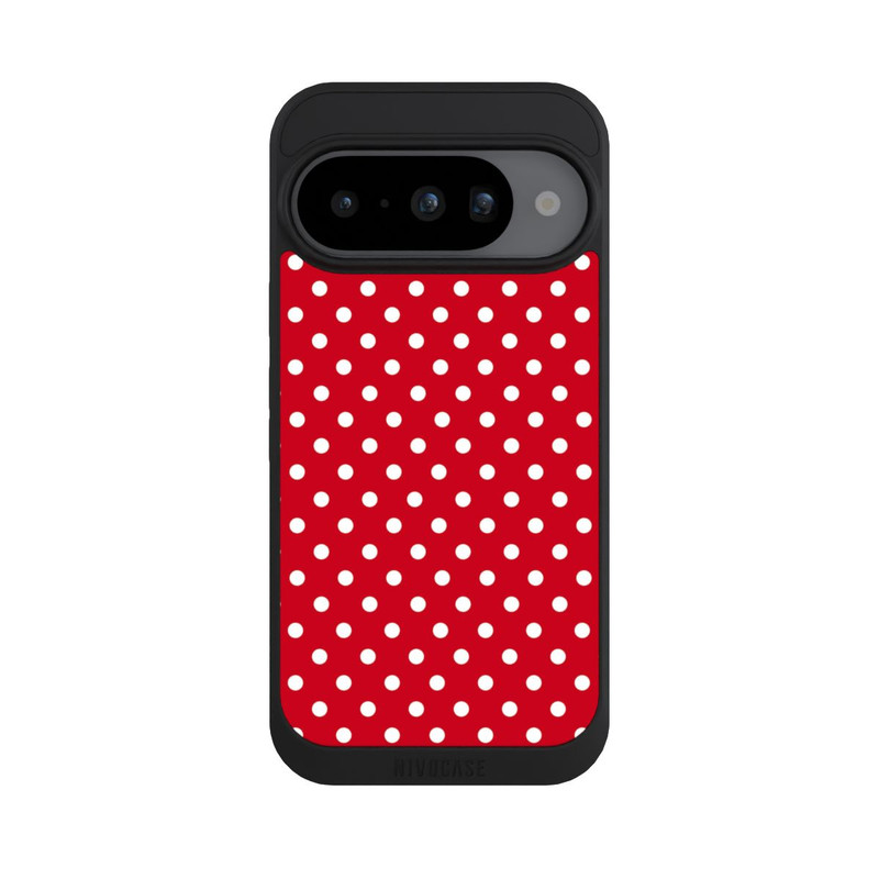 Pixel 10 NIVOpure Polka Dots Dunkelrot und Weiß