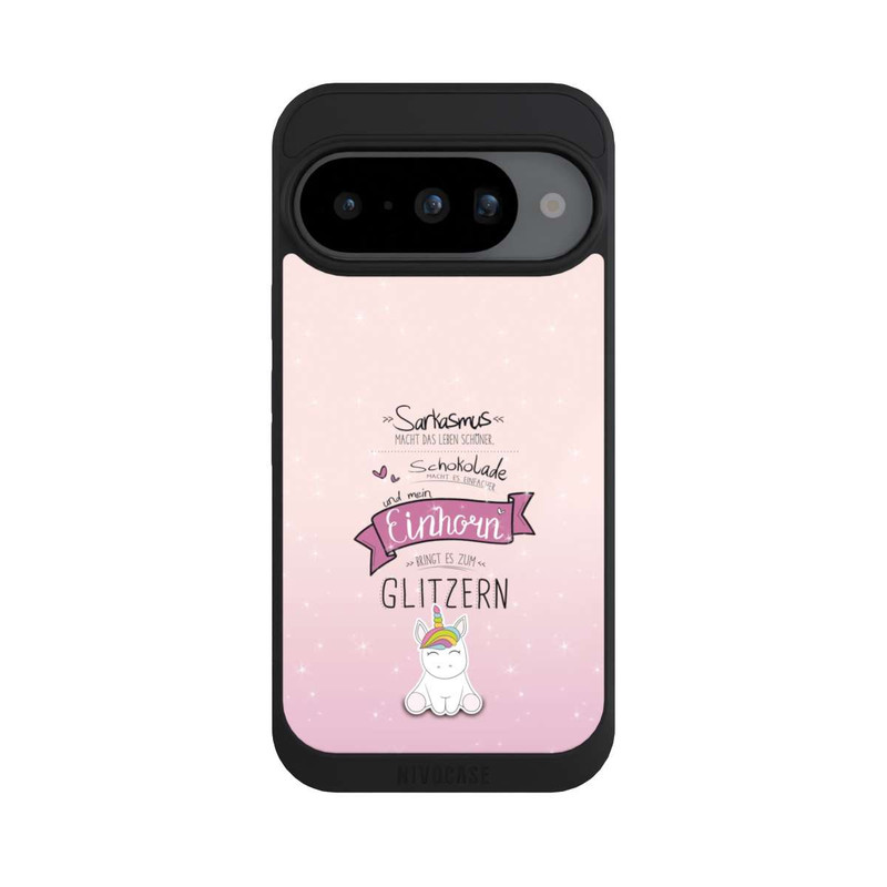 Pixel 10 NIVOpure Einhorn Glitzer Spruch