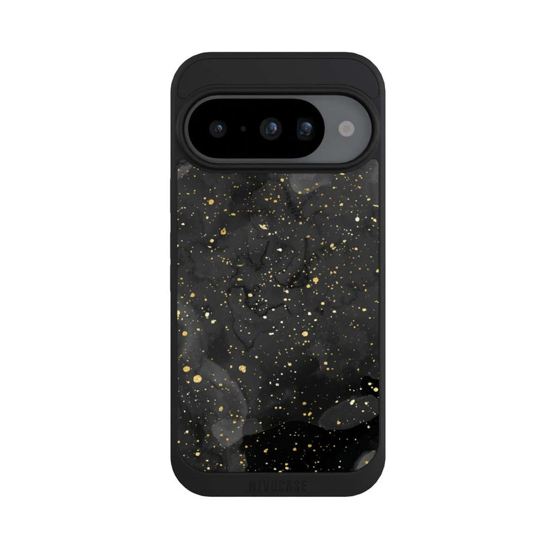 Pixel 10 NIVOpure Glitzernder Marmor-Schwarz-Gold-Look