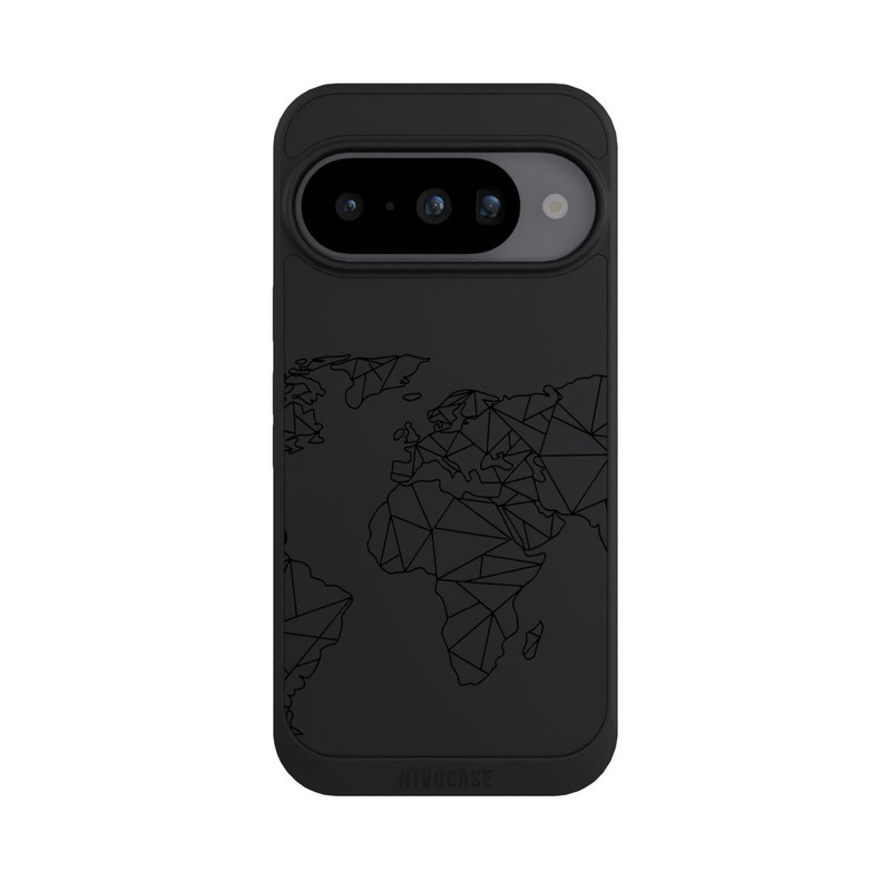 Pixel 10 NIVOpure Polygon Weltkarte Schwarz ohne Hintergrund