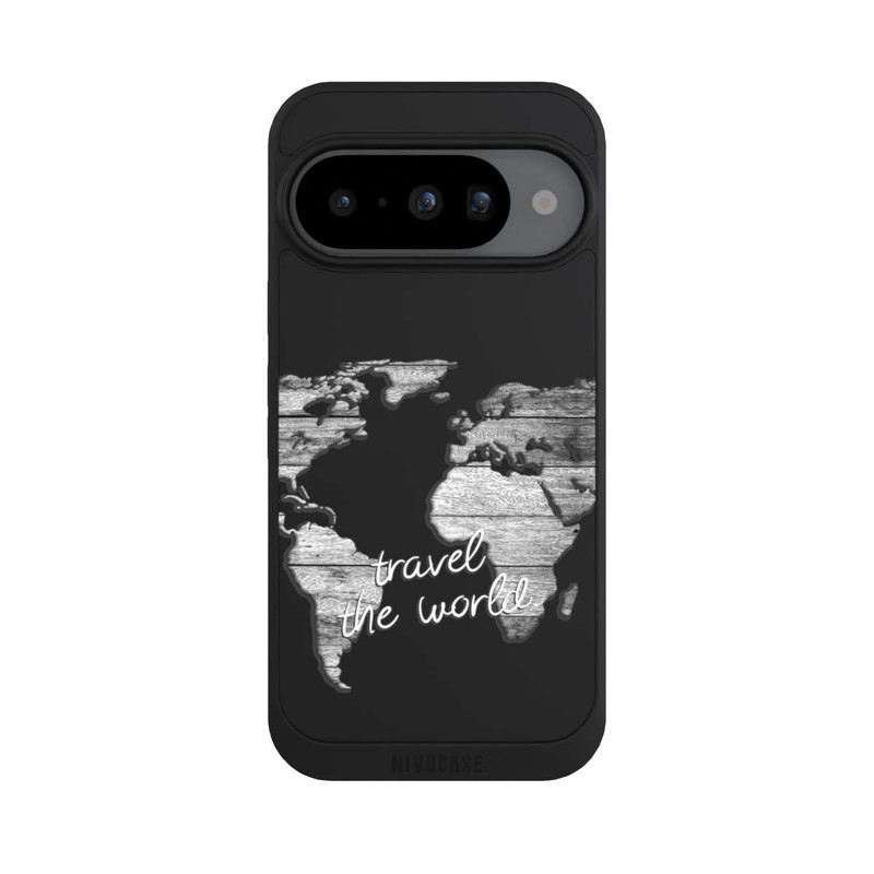Pixel 10 NIVOpure Carte du Monde Bois sans Fond