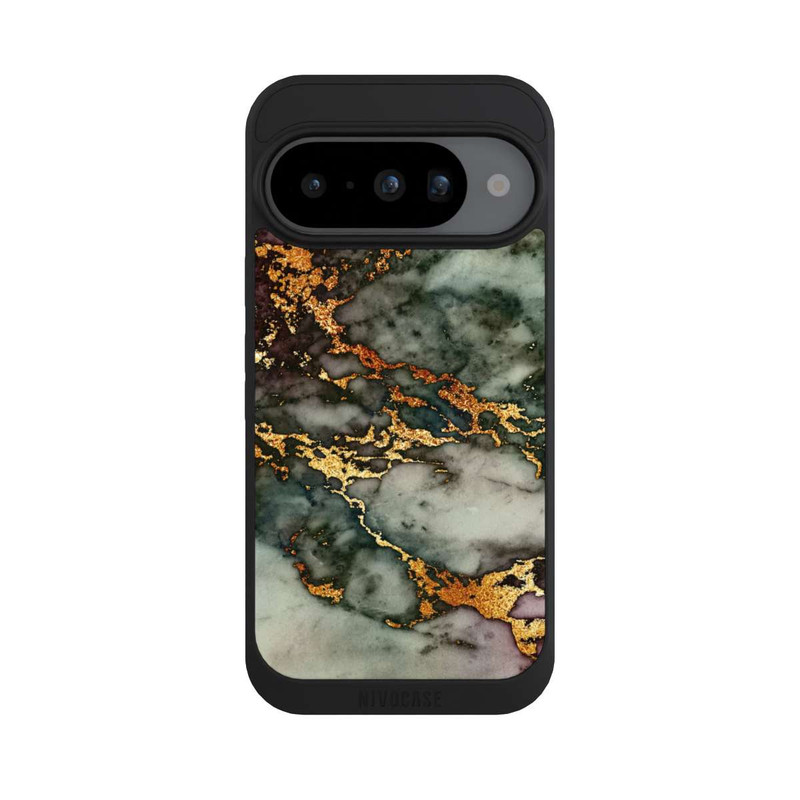 Pixel 10 NIVOpure Grauer und goldener Marmor Look