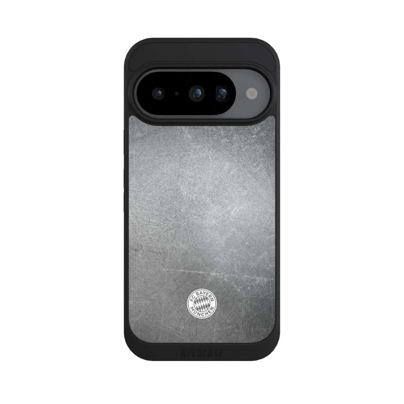 Pixel 10 NIVOpure Logo FCB Classique Petit - Blanc sur Fond Métallique