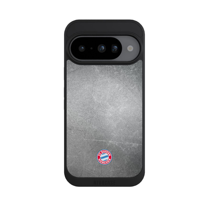 Pixel 10 NIVOpure Klassisches FCB Logo Klein - Bunt auf Metalllook