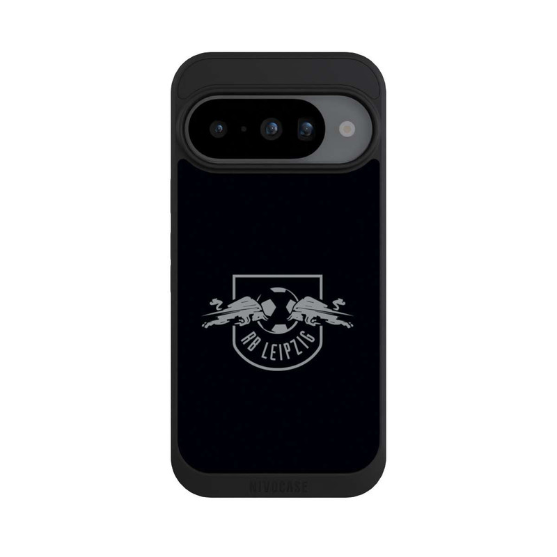 Pixel 10 NIVOpure Graues RB Leipzig Logo auf Schwarz