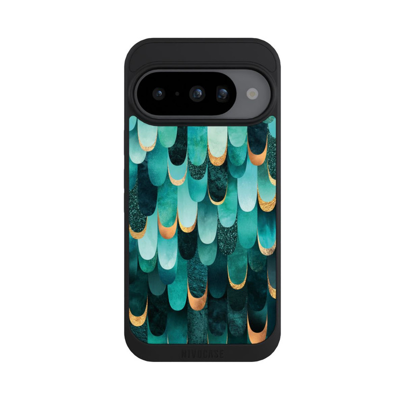 Pixel 10 NIVOpure Gefiedert Türkis Golddruck