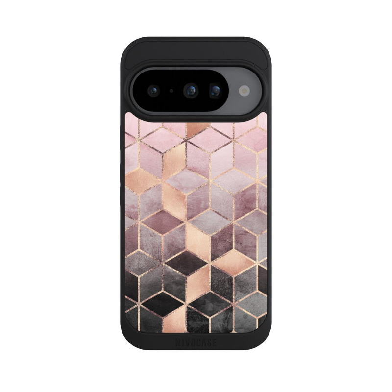 Pixel 10 NIVOpure Imprimé Cubes Dégradés Gris Rose