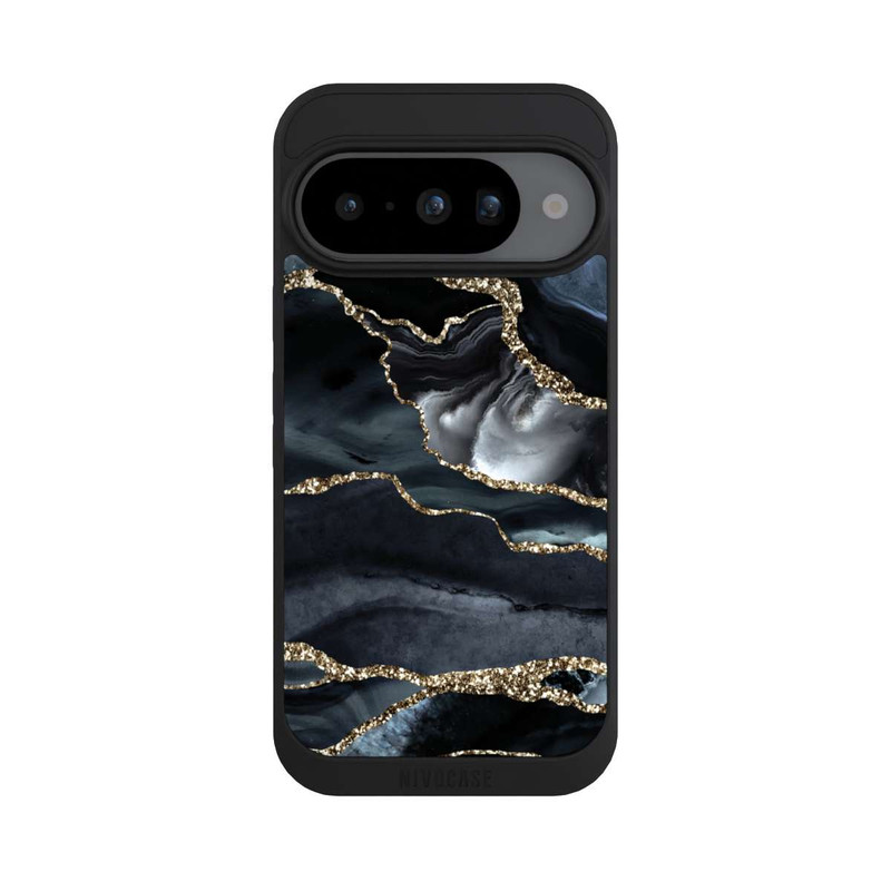 Pixel 10 NIVOpure Dunkler Marmor Gold Glitzerlook