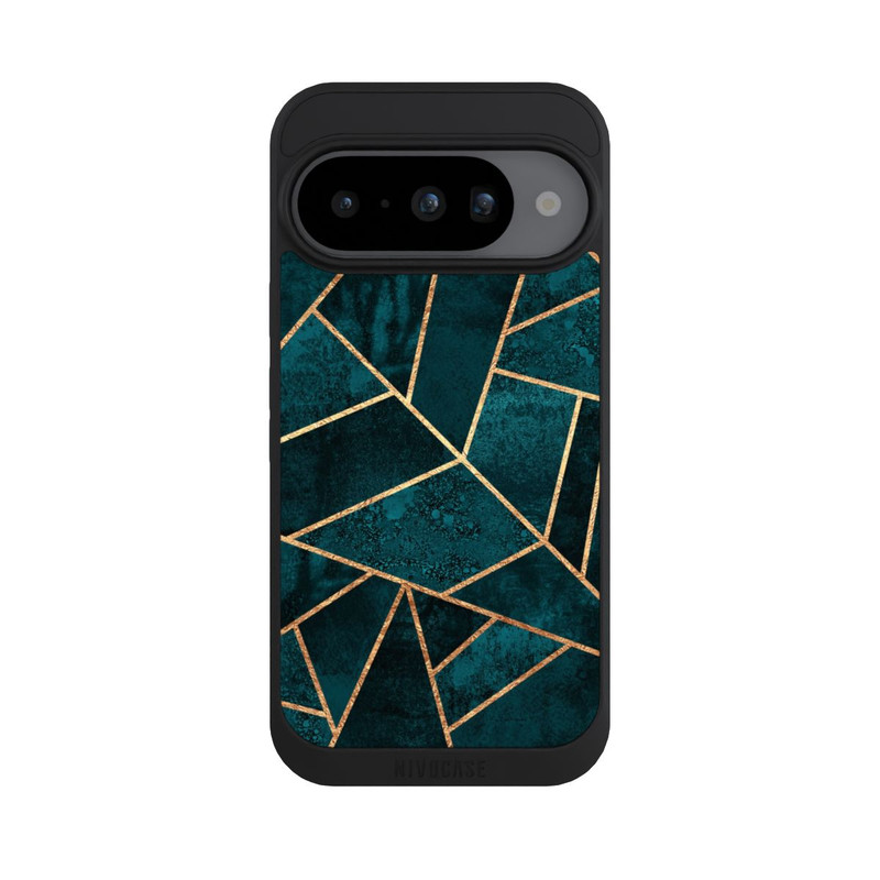 Pixel 10 NIVOpure Tief Blaugrün Stein Gold Druck