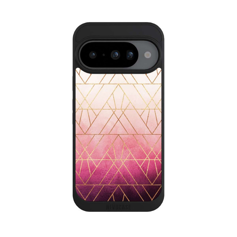 Pixel 10 NIVOpure Pink Ombre Dreiecke Golddruck