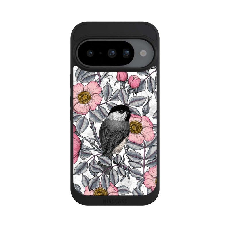Pixel 10 NIVOpure Schwarzkopfmeisen und Wilde Rosen