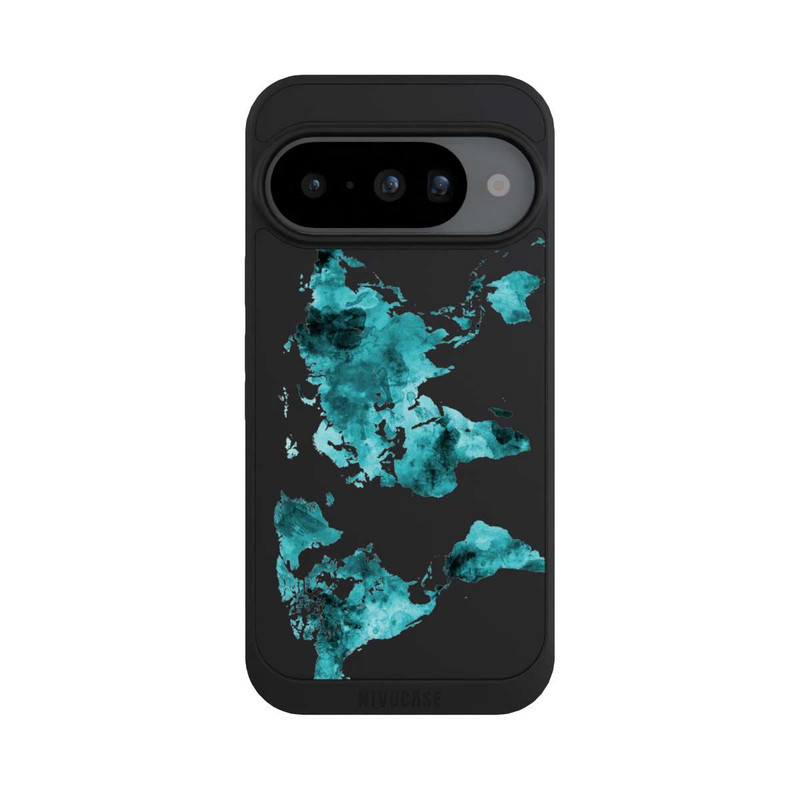 Pixel 10 NIVOpure Carte du monde Teal Transparent