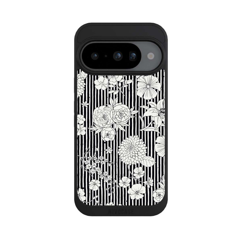 Pixel 10 NIVOpure Fleurs et rayures noir et blanc