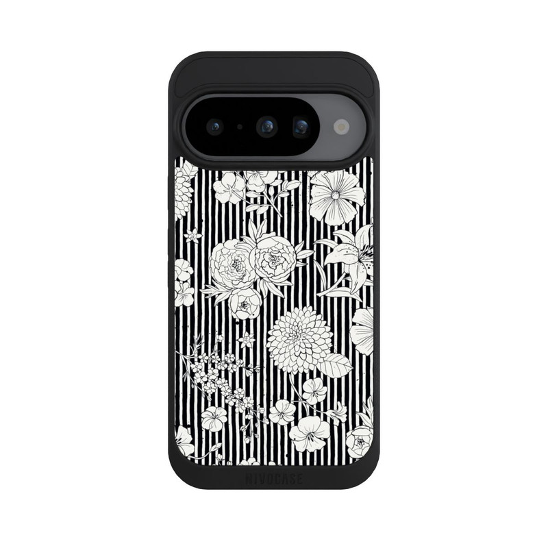 Pixel 10 NIVOpure Fleurs et rayures noir et blanc