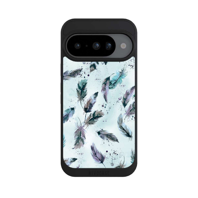 Pixel 10 NIVOpure Magische Federn Sanftes Blau