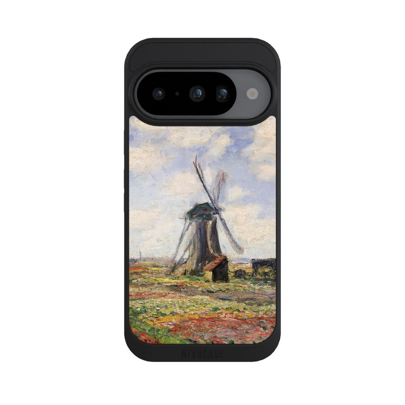 Pixel 10 NIVOpure Tulip Fields with the Rijnsburg Windmil by Claude Monet
