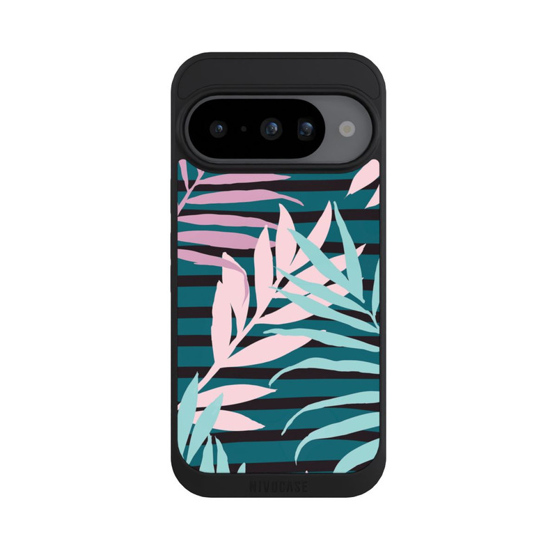 Pixel 10 NIVOpure Pastell-Dschungelblätter rosa blaugrün