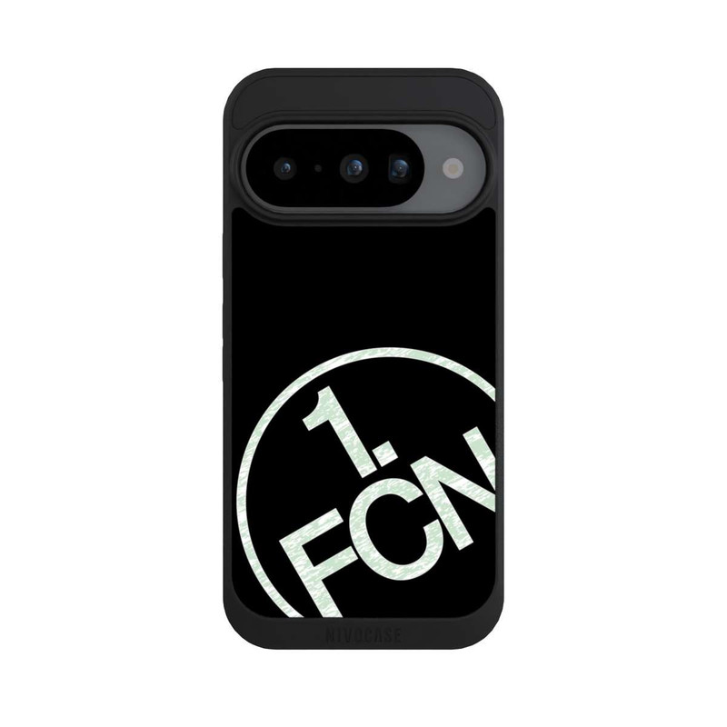 Pixel 10 NIVOpure FCN Logo in Weiß Texture Hintergrund Schwarz