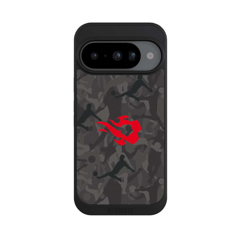 Pixel 10 NIVOpure Belgisch Rot Flammen Camouflage Grau