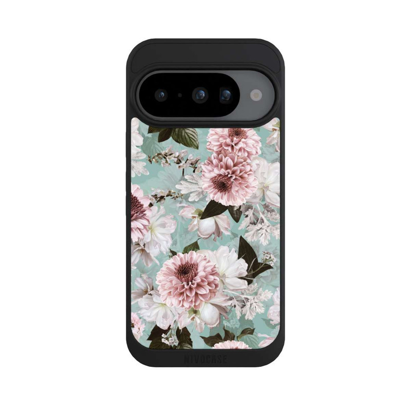 Pixel 10 NIVOpure Blumentapete Barockblau