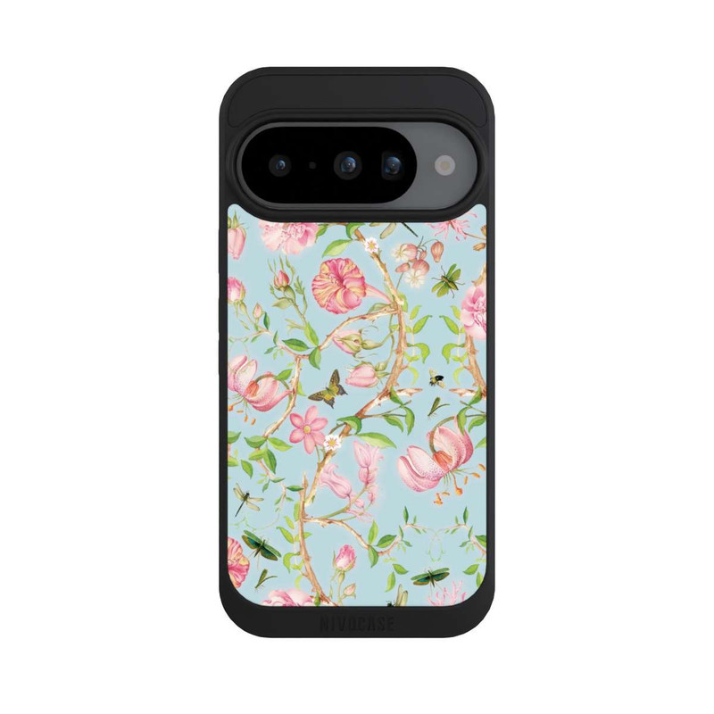 Pixel 10 NIVOpure Vintage botanische Blumen in blau