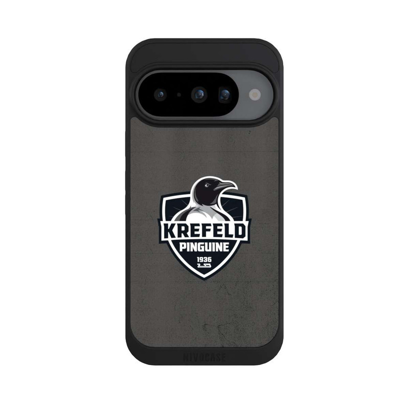 Pixel 10 NIVOpure Krefeld Pinguine Logo Schwarz und Weiß