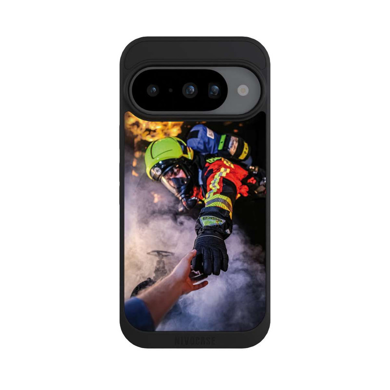 Pixel 10 NIVOpure Feuerwehrmann greift nach der Hand