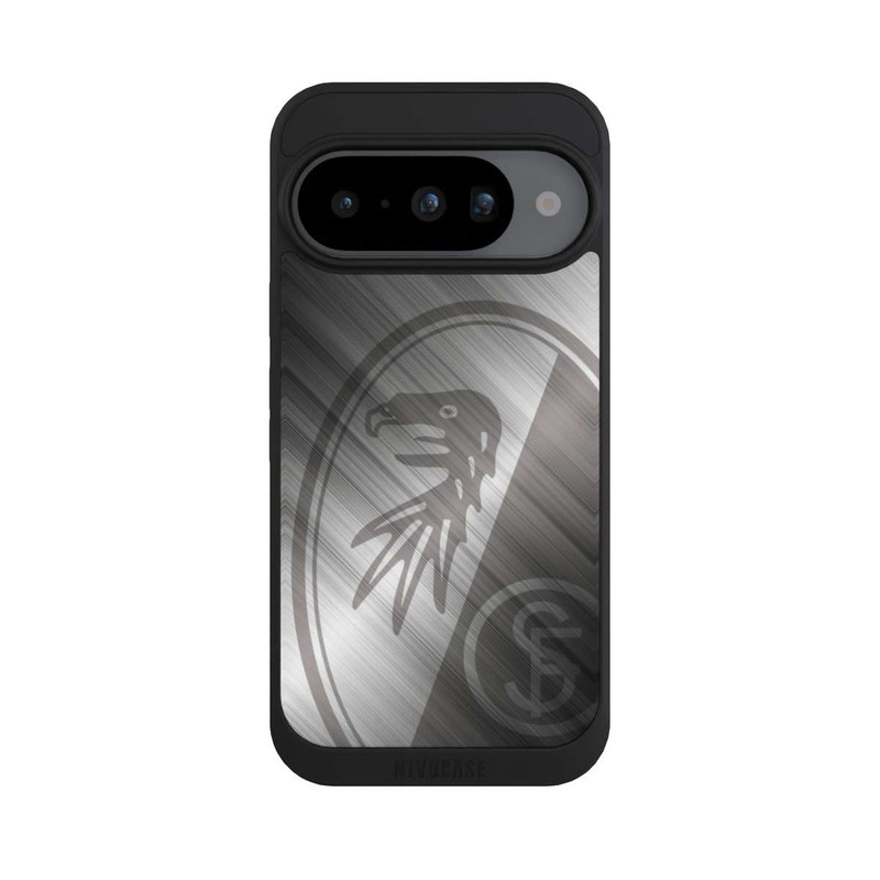 Pixel 10 NIVOpure SC Freiburg Glänzendes Metall Hintergrund