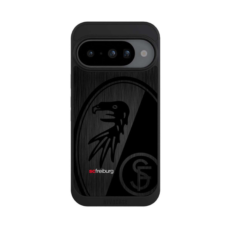 Pixel 10 NIVOpure  Kratzen Metall Hintergrund mit dem Schriftzug  Vertikal SC Freiburg