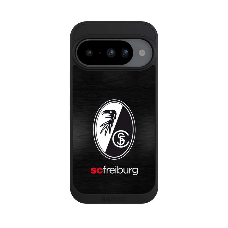 Pixel 10 NIVOpure  Kratzen Metall Hintergrund mit dem Schriftzug  Horizontal SC Freiburg