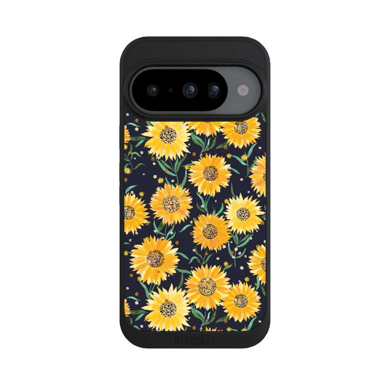 Pixel 10 NIVOpure Fleurs de Tournesol sur Fond Noir