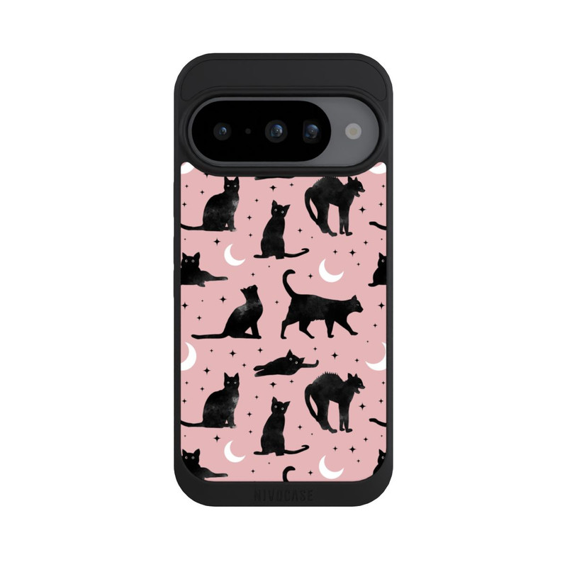 Pixel 10 NIVOpure Cats And Moon On Pink