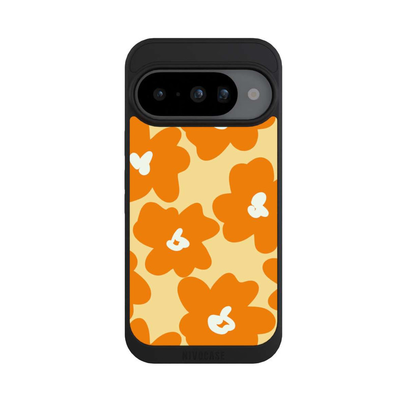 Pixel 10 NIVOpure Retro Blumenmuster Päivi Gelb Orange