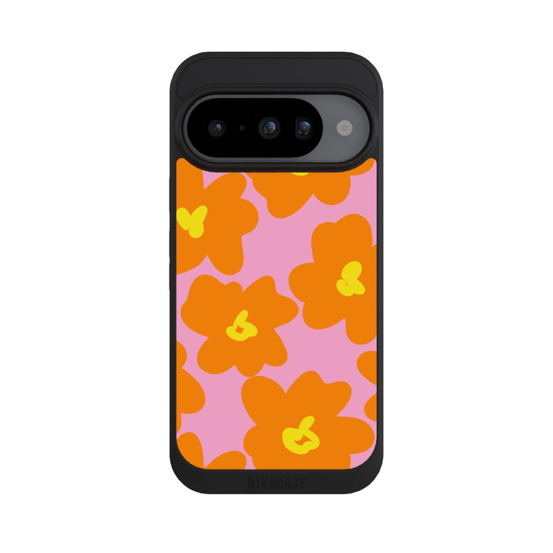 Pixel 10 NIVOpure Retro Blumenmuster Pink und Orange
