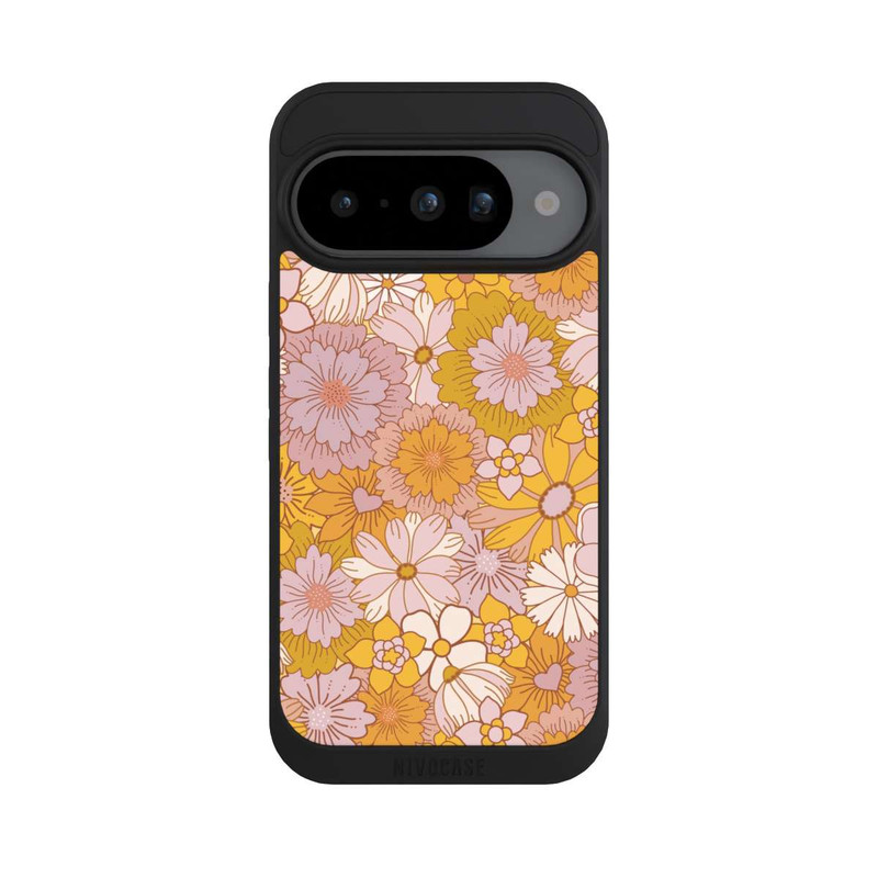 Pixel 10 NIVOpure Retro Blumentapete Gelb