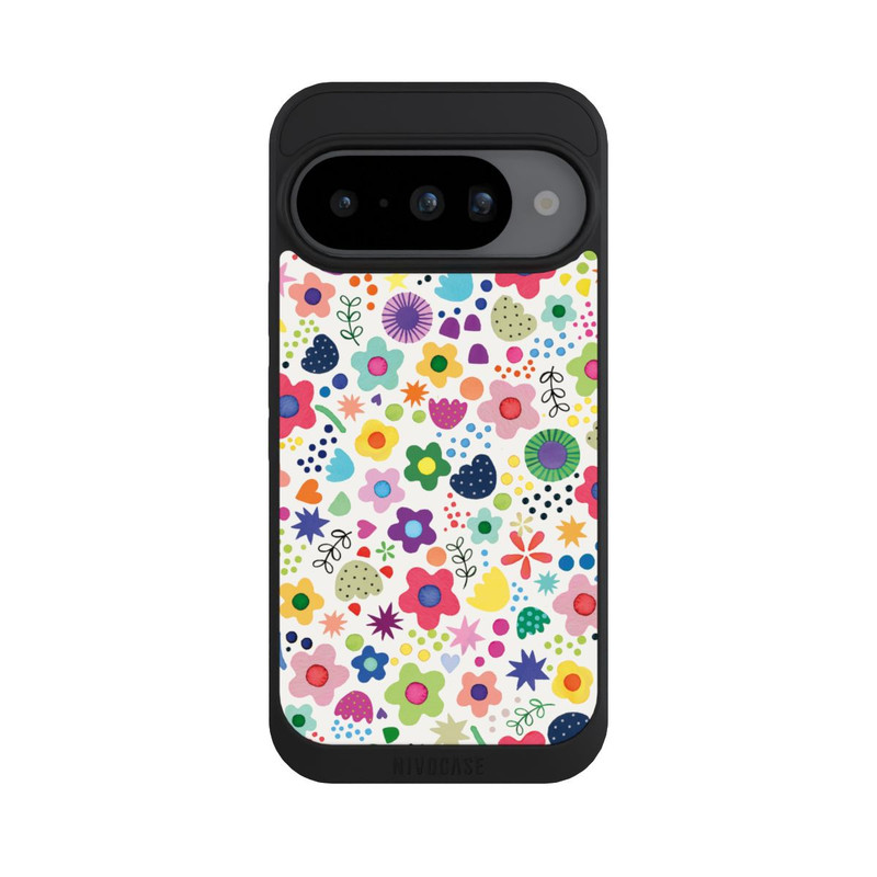 Pixel 10 NIVOpure Psychedelische Blumen bunt