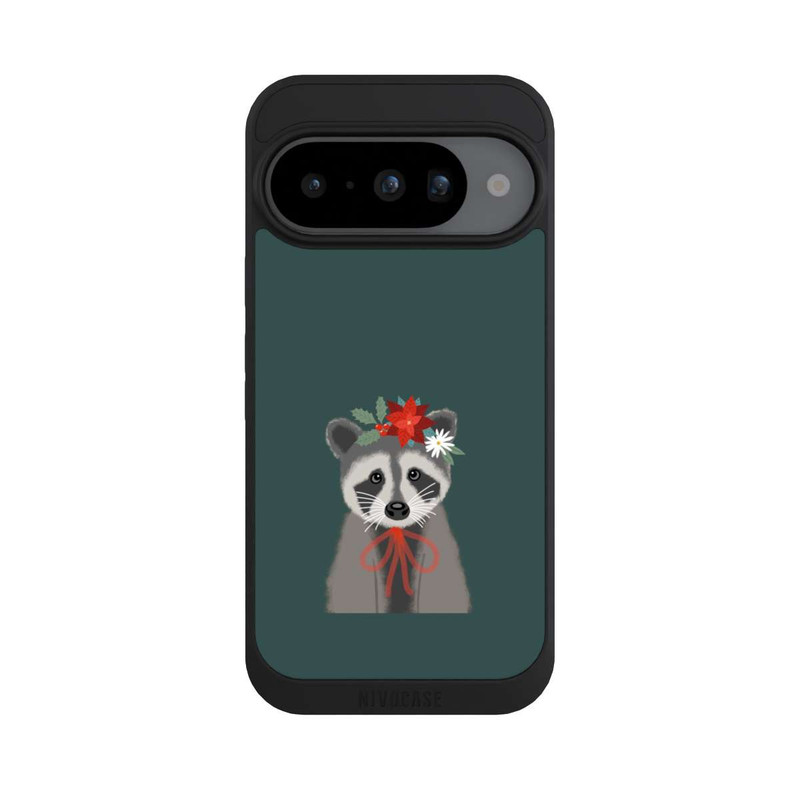 Pixel 10 NIVOpure weihnachtlicher Waschbär