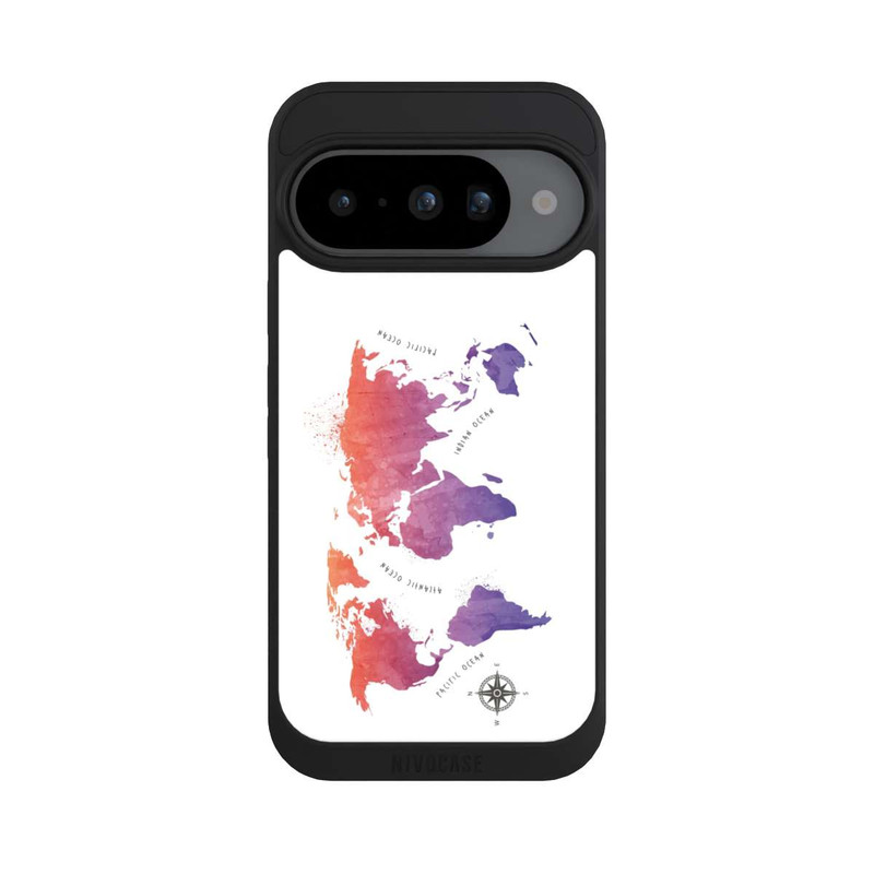 Pixel 10 NIVOpure Aquarell Weltkarte weiß