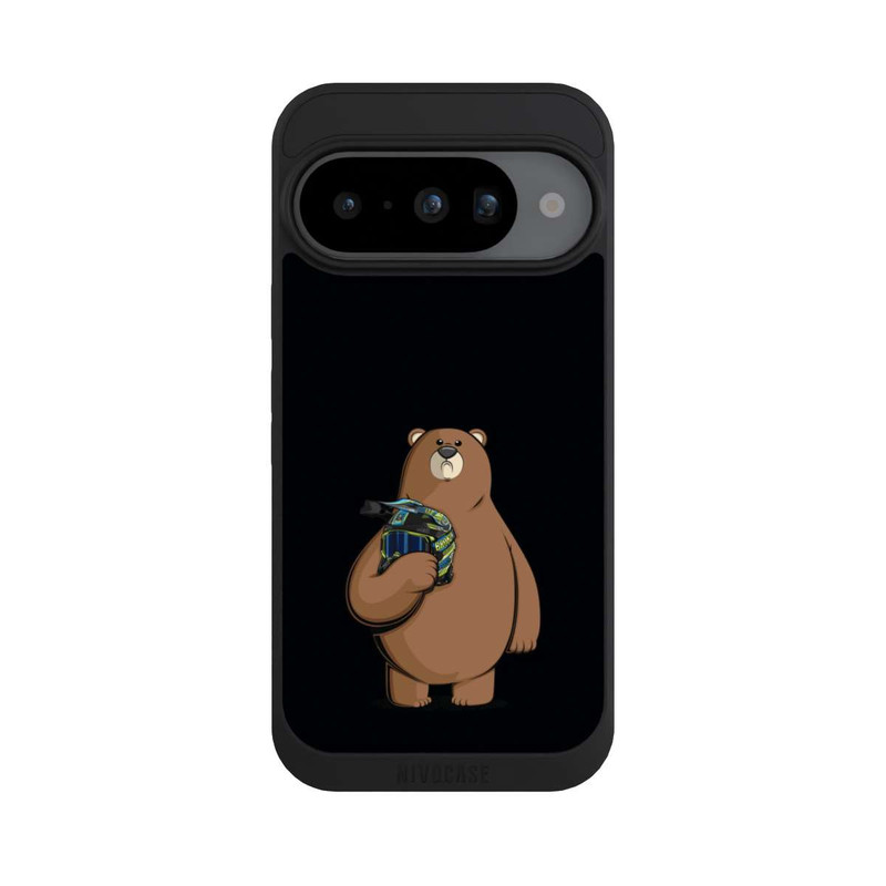 Pixel 10 NIVOpure Der Bär mit dem Helm Schwarz