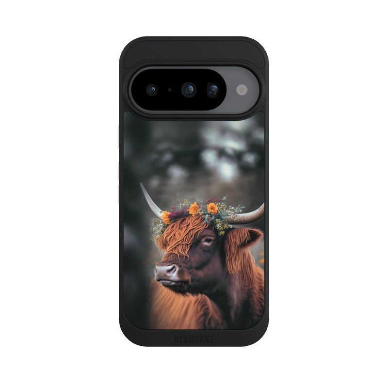 Pixel 10 NIVOpure Highland Cow With Flowers with AI