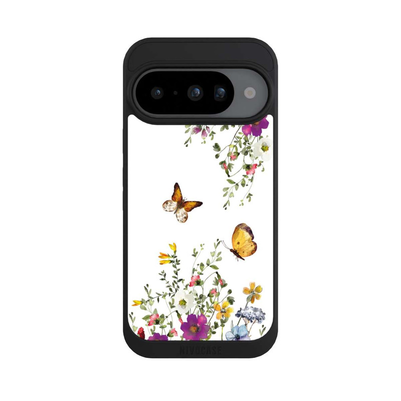 Pixel 10 NIVOpure Schmetterlinge und bunte Blumen