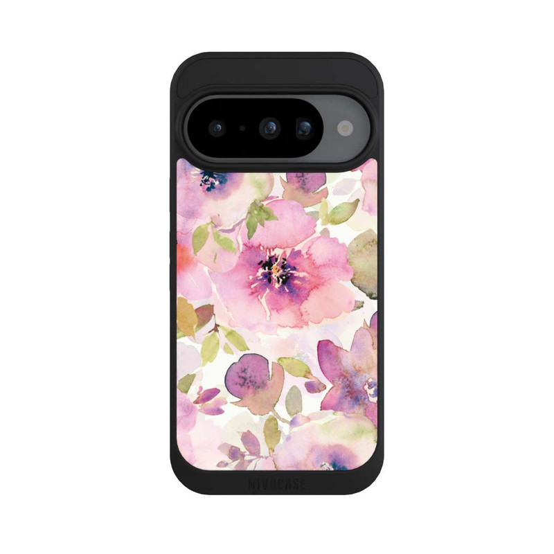 Pixel 10 NIVOpure Tapete mit rosa Blumen