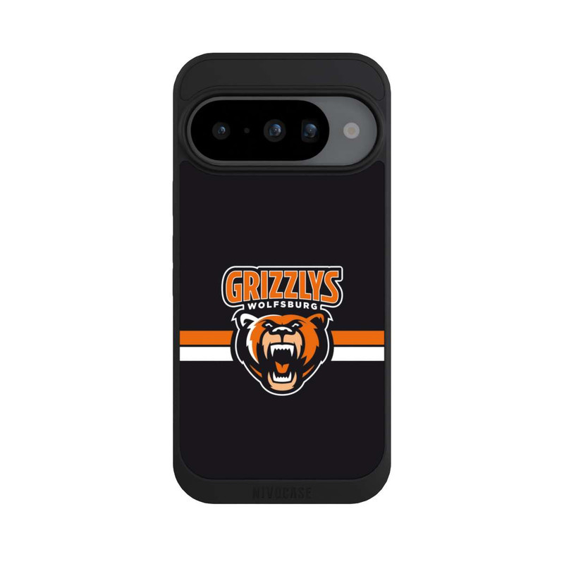 Pixel 10 NIVOpure Logo Streifen Orange und Weiß 