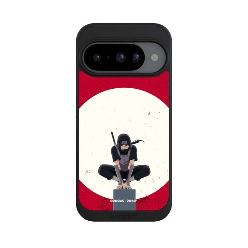 Pixel 10 NIVOpure Symbole Itachi Uchiha fond rouge