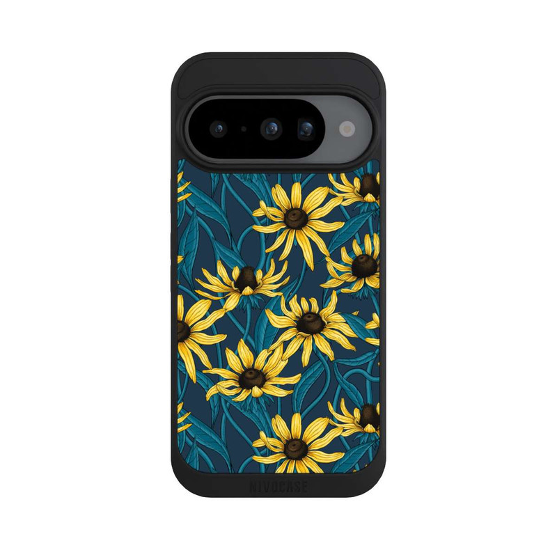 Pixel 10 NIVOpure Sunflowers Pattern Dark Illustration