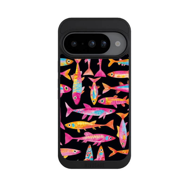Pixel 10 NIVOpure Funky bunte Fisch Parade mit KI