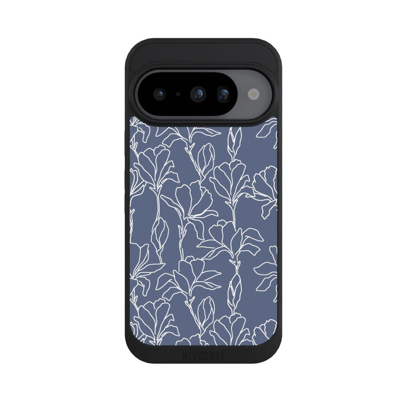 Pixel 10 NIVOpure Flower Silhouettes on Blue